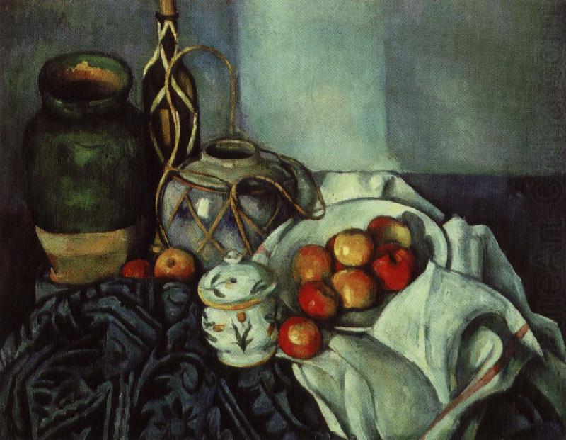 Paul Cezanne stilleben med krukor och frukt china oil painting image